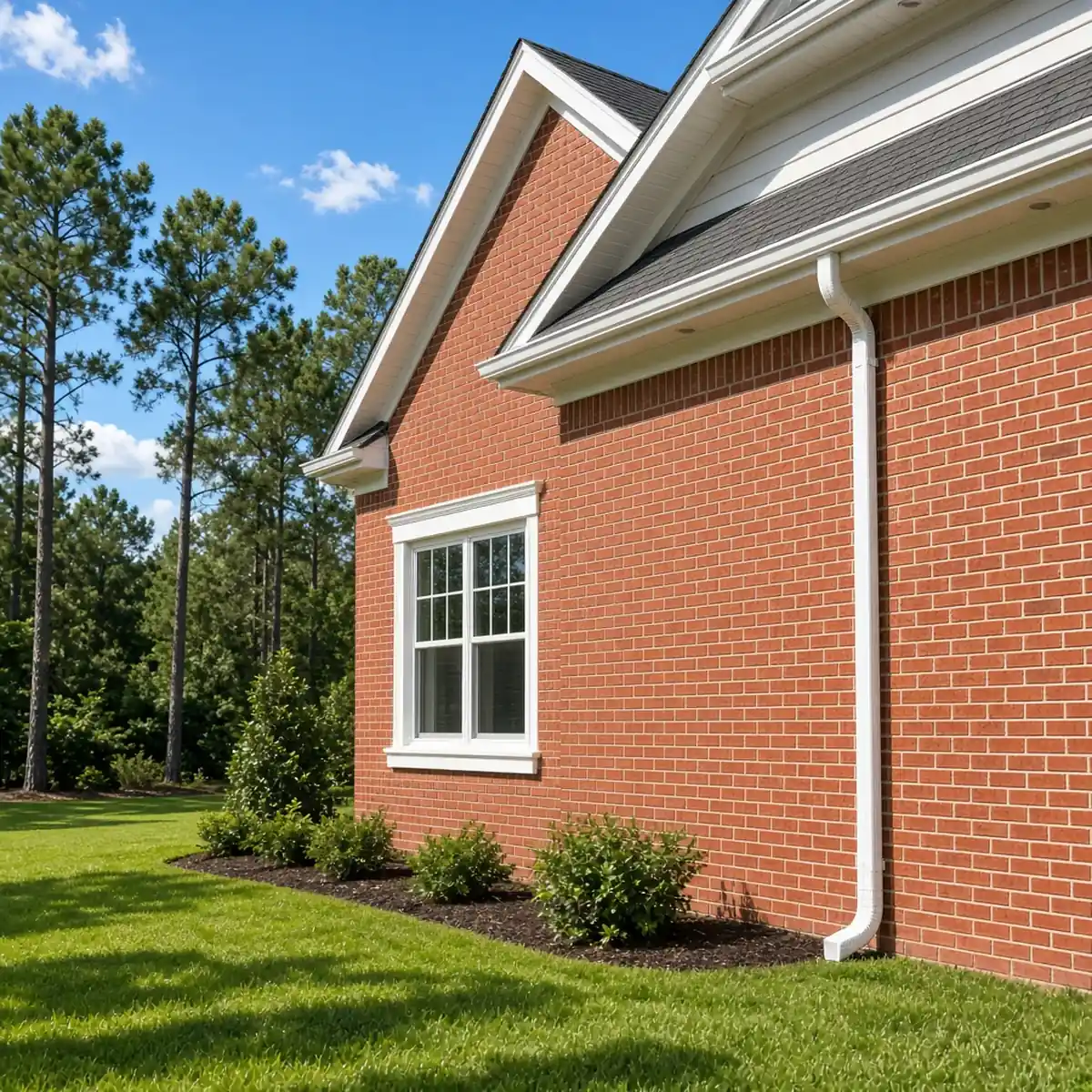 Finished seamless gutter installation on Newnan GA home