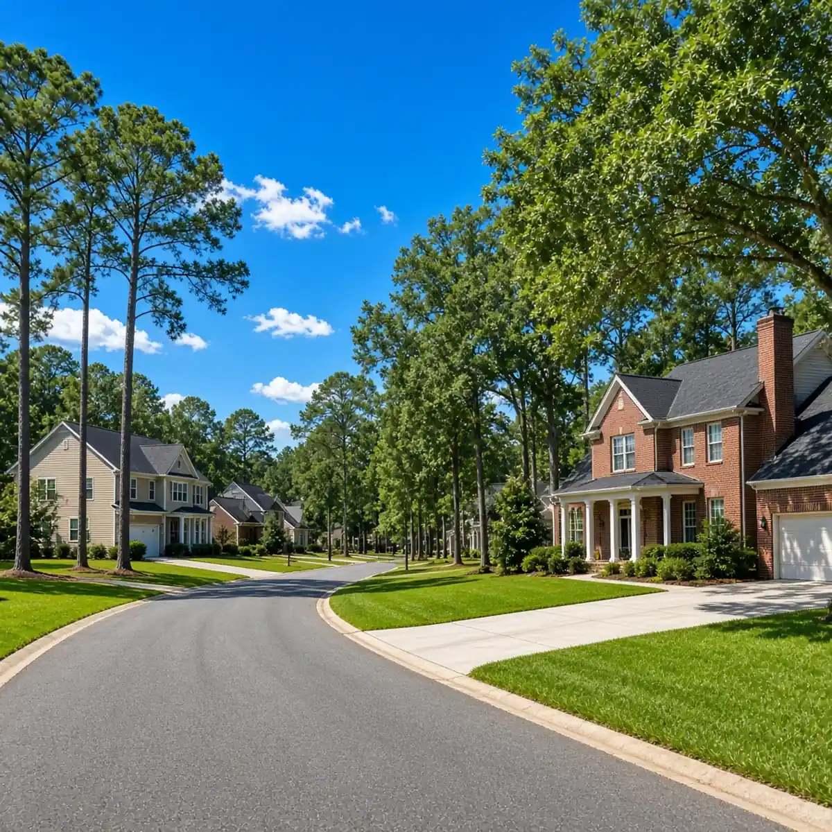 Newnan GA neighborhood homes with gutters