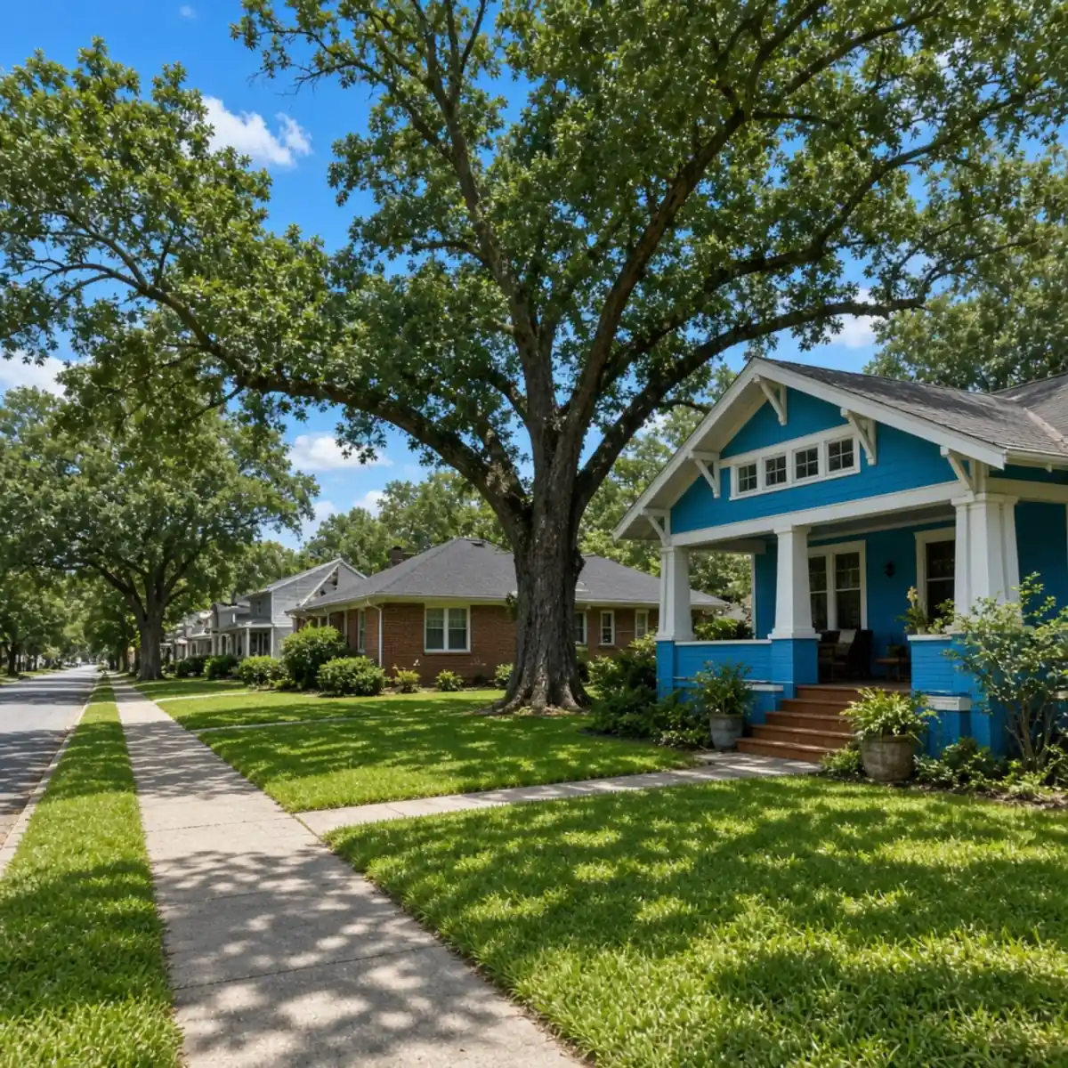 Residential street in Newnan GA Coweta County